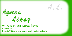 agnes lipsz business card